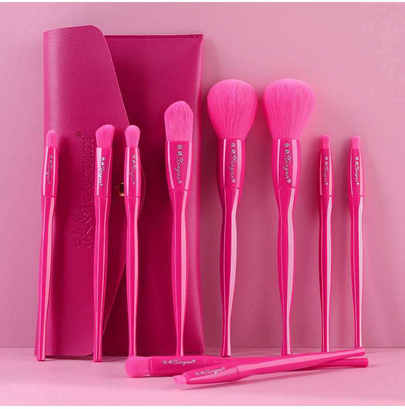 Makeup Brush Set 10 Candy Color Eyeshadow Blush Loose Powder High Gloss Repair Brush Foundation Beauty Tools Full Set