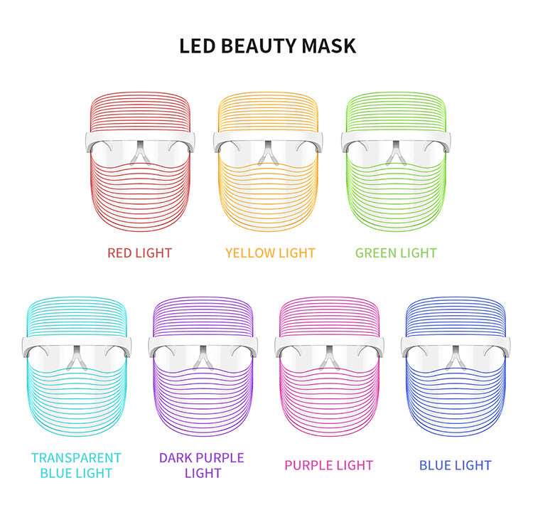 7 Color LED Mask Red Light Therapy Skin Rejuvenation Massager Beauty Home Skin Face Whitening Anti Aging SPA Device