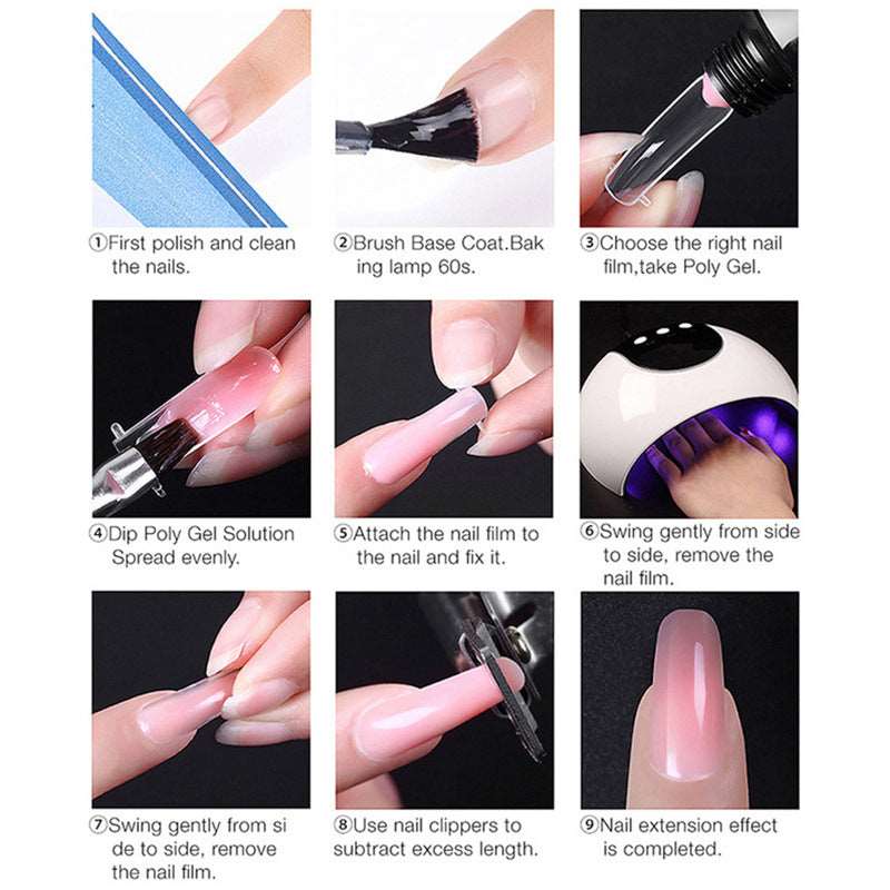 Poly Extension Nail Gel Set 15ml 12 Colors White Clear Crystal UV Builder Gel