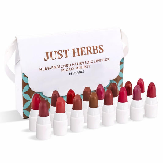 Ayurvedic Creamy Matte Micro Mini Lipstick Kit Lip Hydrating & Moisturizing, Lipsticks for Women (Pack of 16)