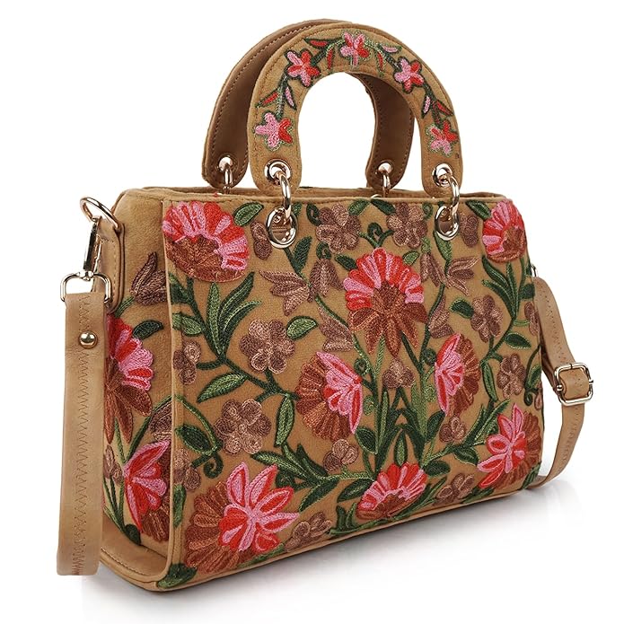 Leather Gorgeous Embroidery Stylish Design Shoulder Crossbody Hobo Women Handbag