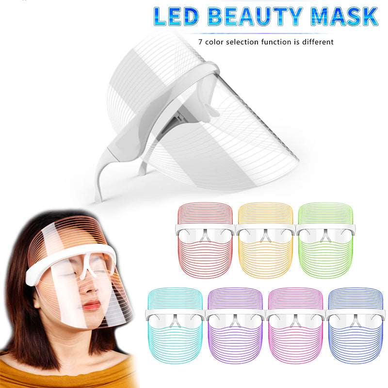 7 Color LED Mask Red Light Therapy Skin Rejuvenation Massager Beauty Home Skin Face Whitening Anti Aging SPA Device