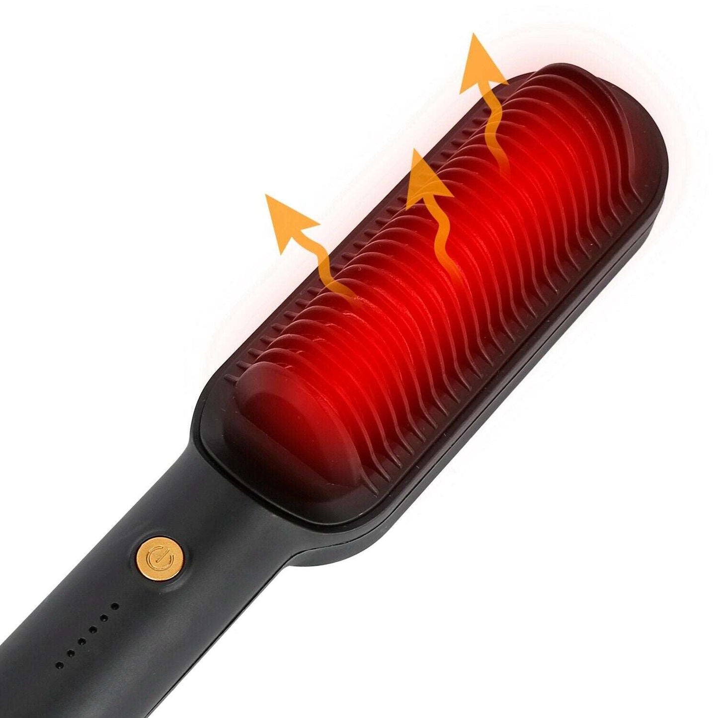 2-in-1 Electric Hair Straightener Brush Hot Comb Adjustment Heat Styling Curler