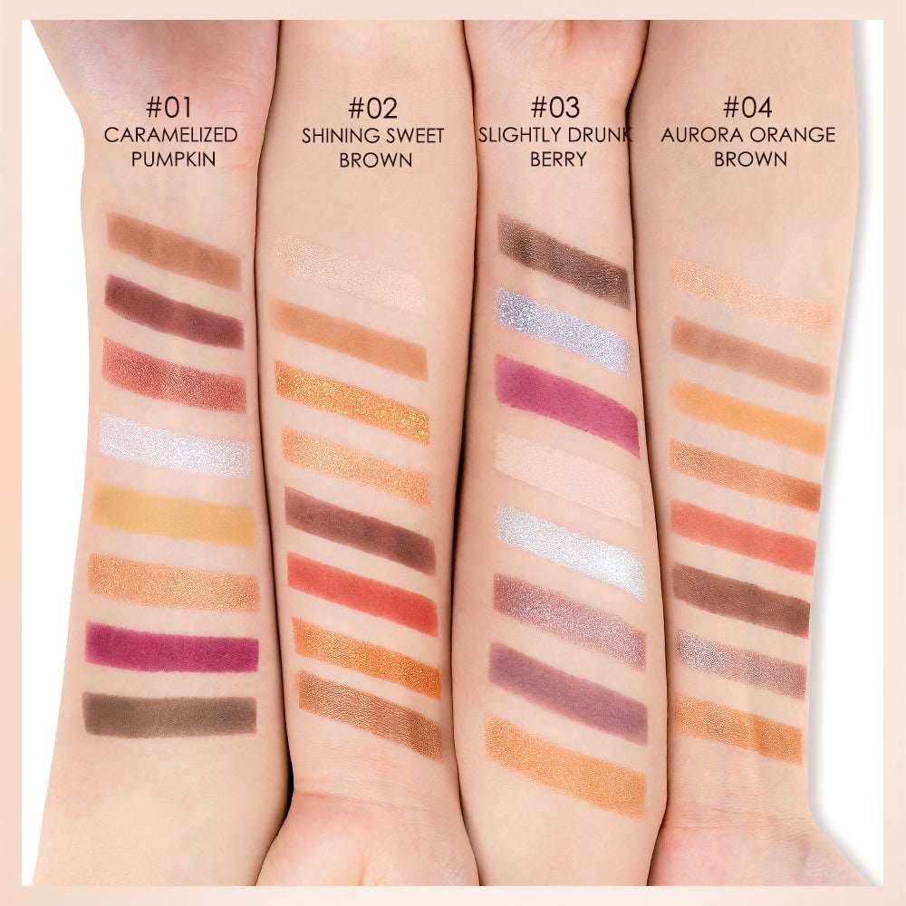 8-color Eyeshadow Palette High-gloss Trimming Blush Modification Mousse Texture Matte Earth Color
