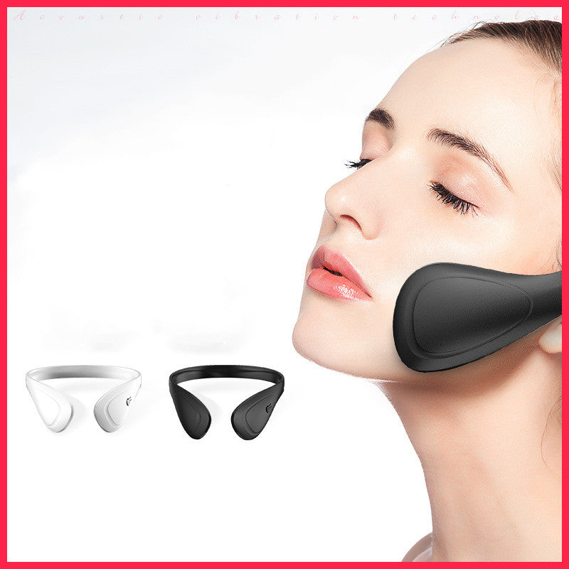write 250 words product description of Face Electric V-shaped Face Lifting Device Anti-Aging Facial Vibration Reduce Double Chin Fat Skin Firming