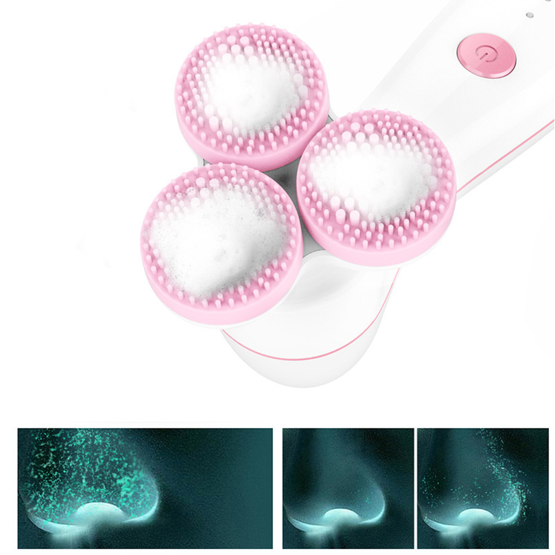 Three round 3D silicone cleansing instrument