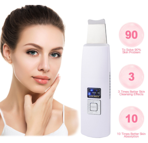 Ultrasonic Skin Scrubber Face Cleanser Blackhead Acne Removal Facial Spa Vibration Massager Ultrasound Peeling Clean Machine 394