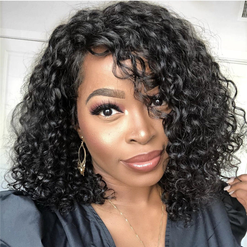 Synthetic Lace Front Wig Africa Small Curly Wig Women's Medium And Long Curly Hair Braided Wigs