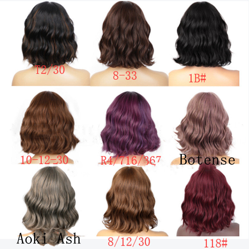 European And American Wigs Black Ladies Short Curly Hair Wig Set