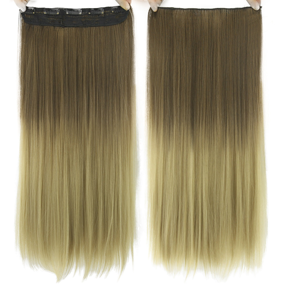 Dyed Gradual Straight Hair Clip Clip, Curtain T-color Hair Extension Piece