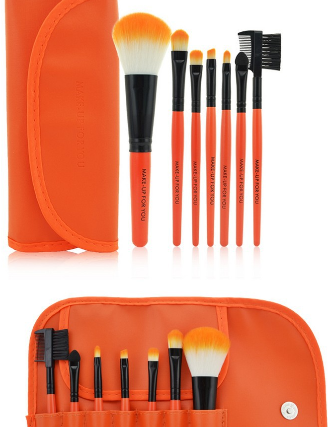 High-End Brush Set with 7 Brushes & Colorful Bag