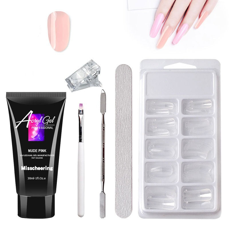 Painless Extension Gel Nail Art Without Paper Holder Quick Model Painless Crystal Gel Set