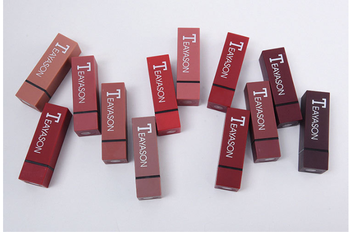 New set of 12-color square tube lipstick matte lipstick