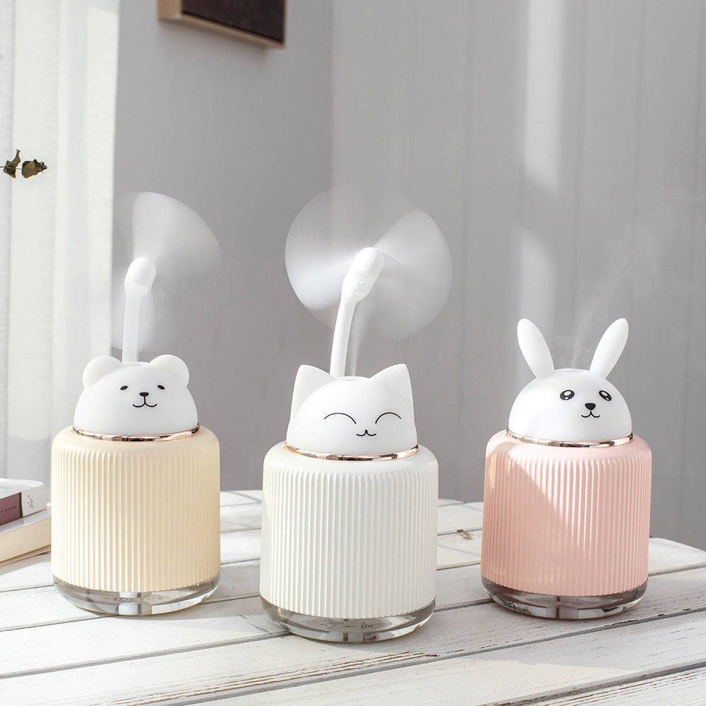 Ultrasonic Air Humidifier for Home Office Cartoon Rabbit 250ML USB Essential Oil Diffuser LED Light Lamp