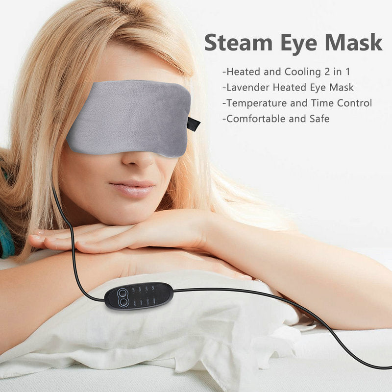 write 250 words product description of Four Speed Temperature Control Of Rechargeable Heating Steam Hot Compress Eye Mask