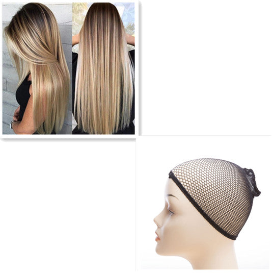 Women's new gradient long straight wig